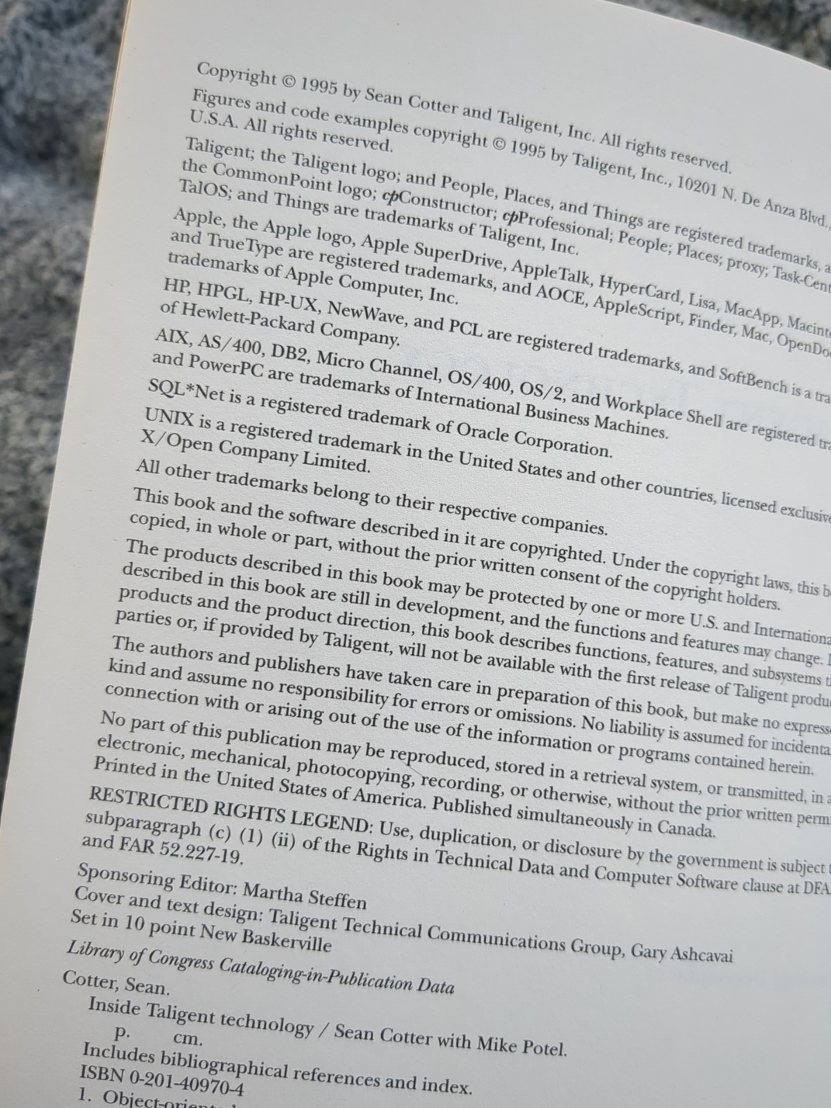 Inside Taligent Technology (Inside Taligent Series)