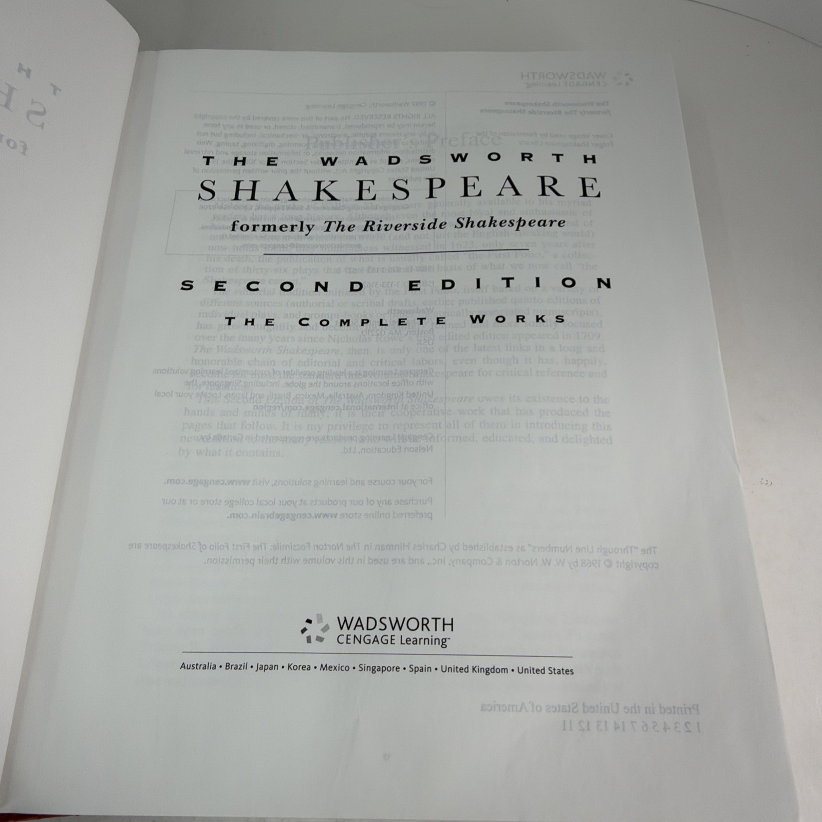 The Wadsworth Shakespeare 2nd Edition Hardcover