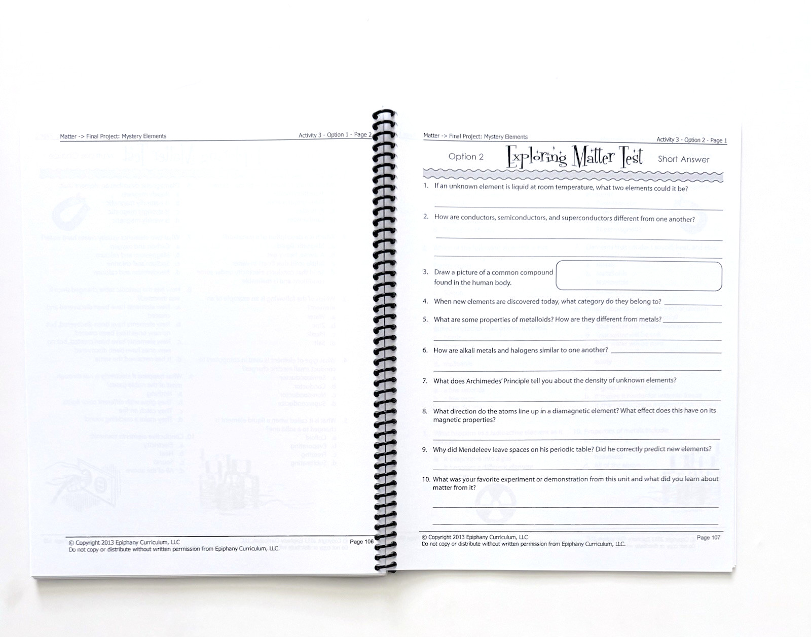 Moving Beyond the Page 10-12 Concept 3, Unit 1 – MATTER – Science/Social Studies
