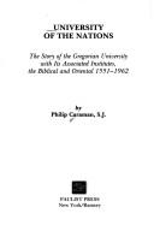 The University of the Nations Paperback Philip Caraman