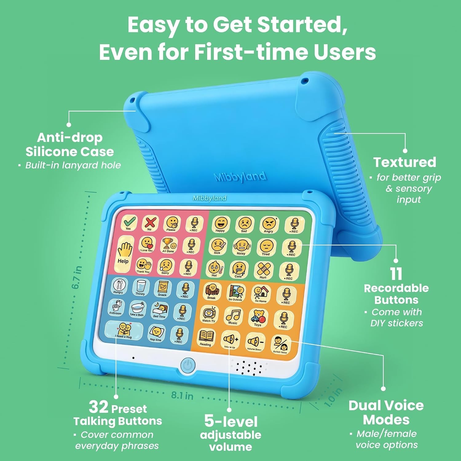 AAC Device for Autism & Nonverbal Kids and Adults | 32 Preset and 11 Recordable
