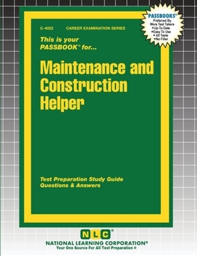 Maintenance and Construction Helper by Passbooks: New