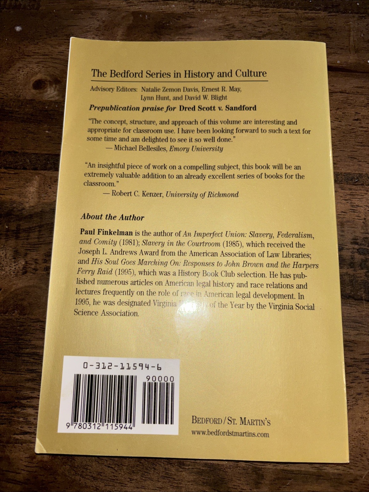 Dred Scott V. Sandford : A Brief History with Documents by Paul Finkelman (1997,
