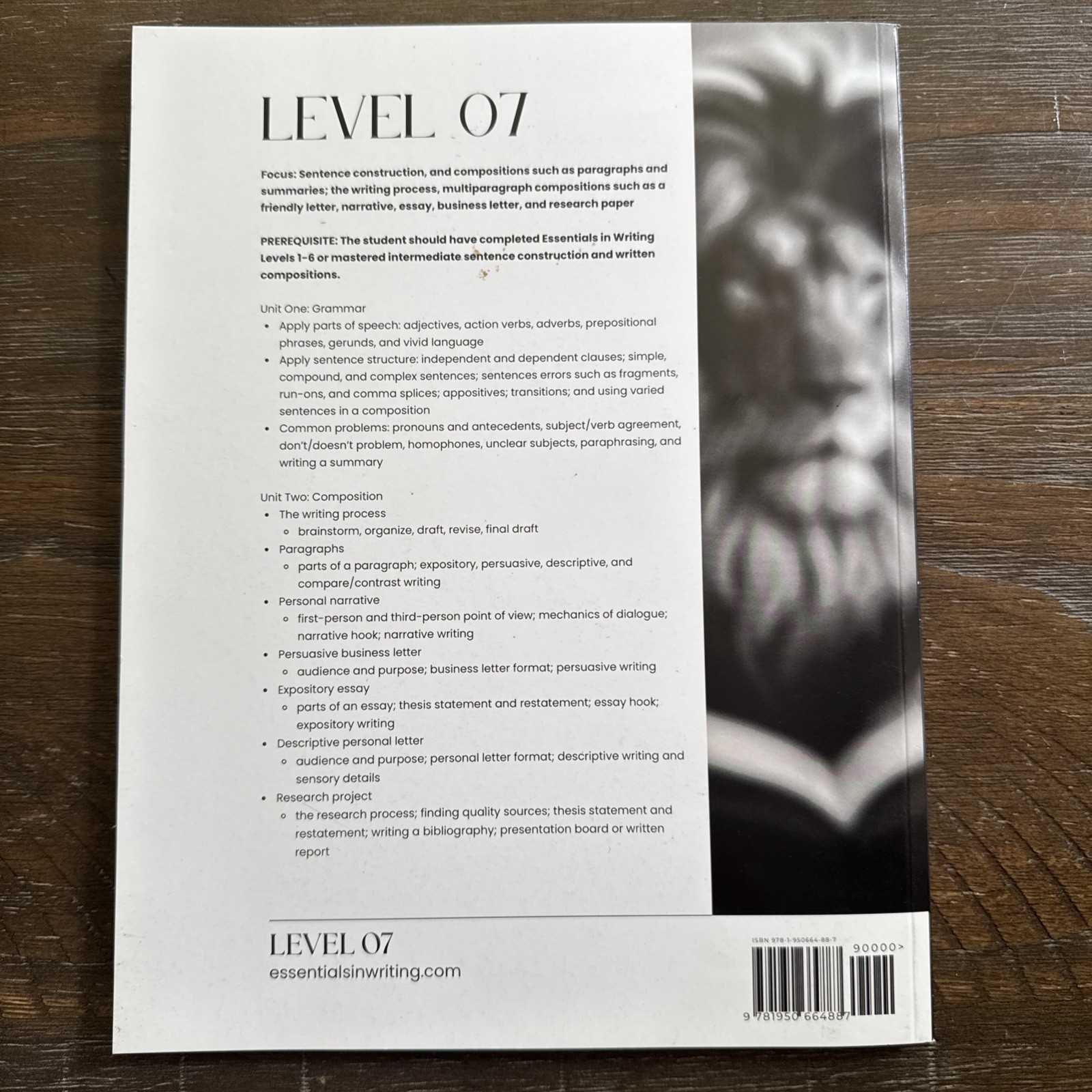 Essentials In Writing Level 7 Assessment Book And Answer Key Homeschool English