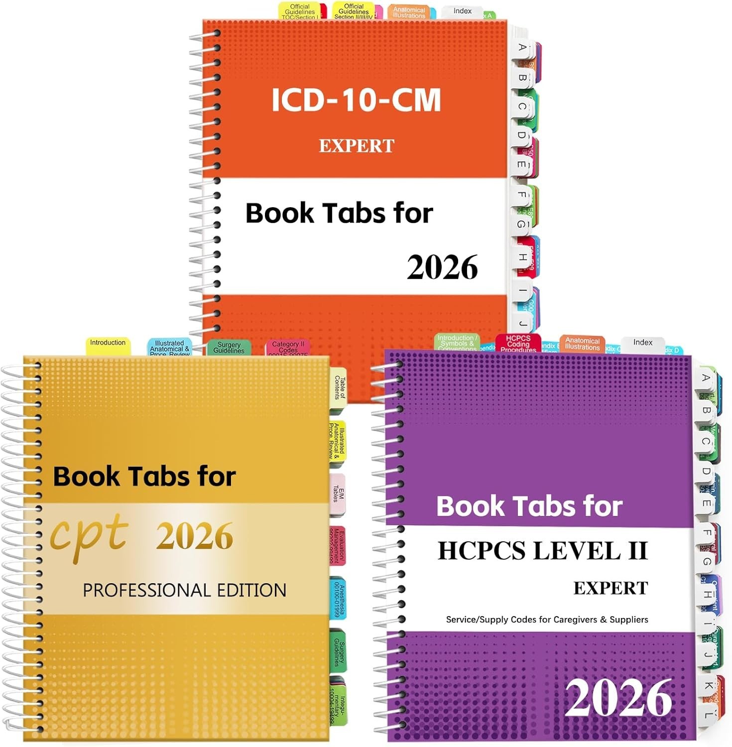 Durable & Waterproof 2026 Index Tabs for CPT & HCPCS – Enhance Study Efficiency