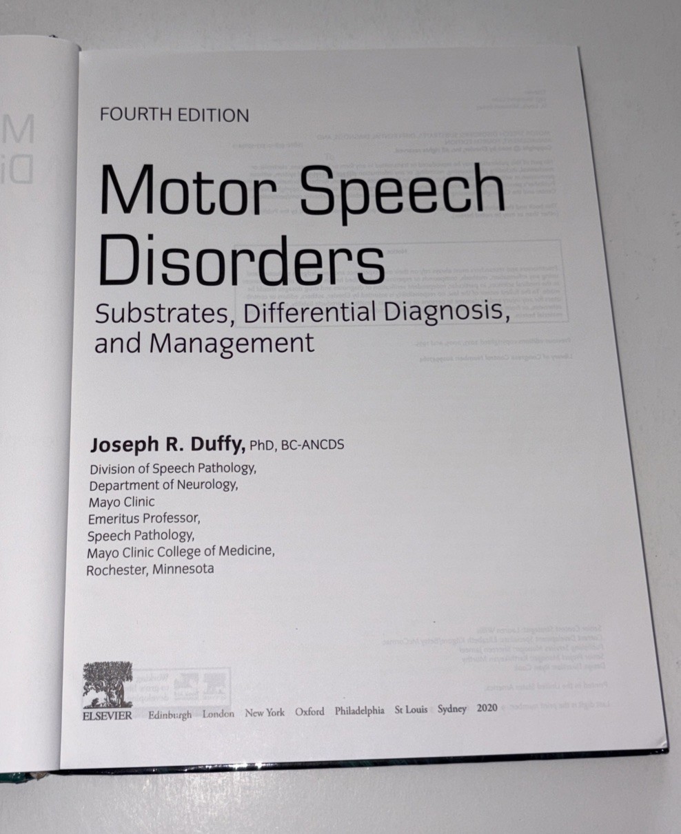 Motor Speech Disorders By Joseph Duffy Fourth Edition