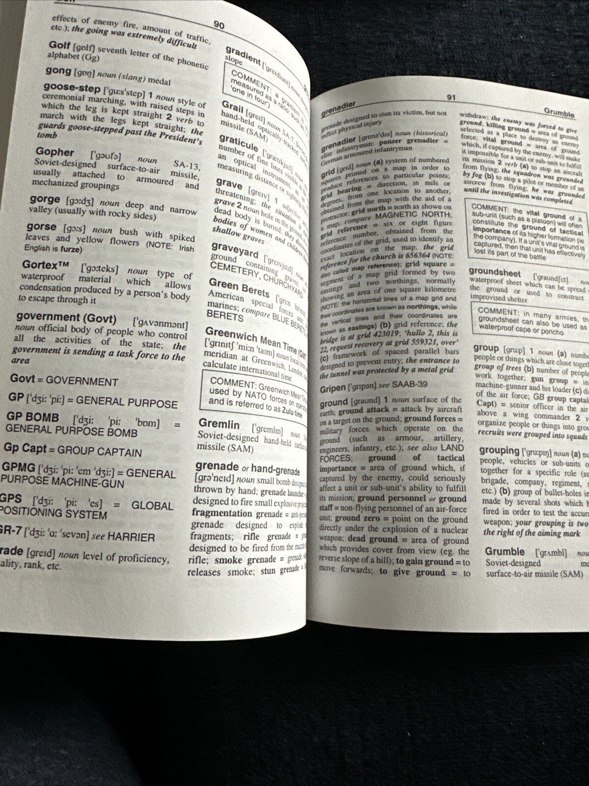 Dictionary of Military Terms, Hardcover, Edited By Richard Bowyer, c. 1999