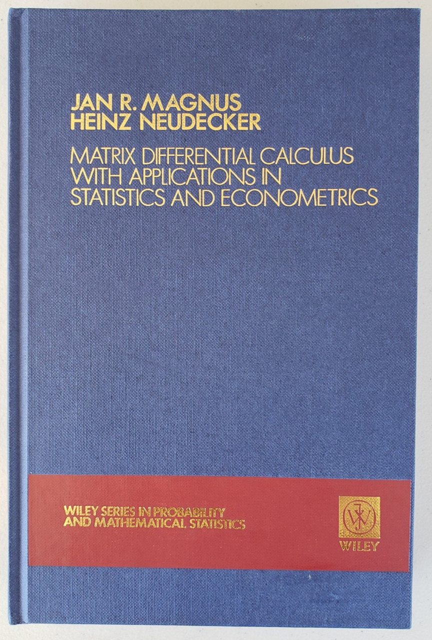 Matrix Differential Calculus Magnus Neudecker 1988 1st Ed Wiley NOS Scarce