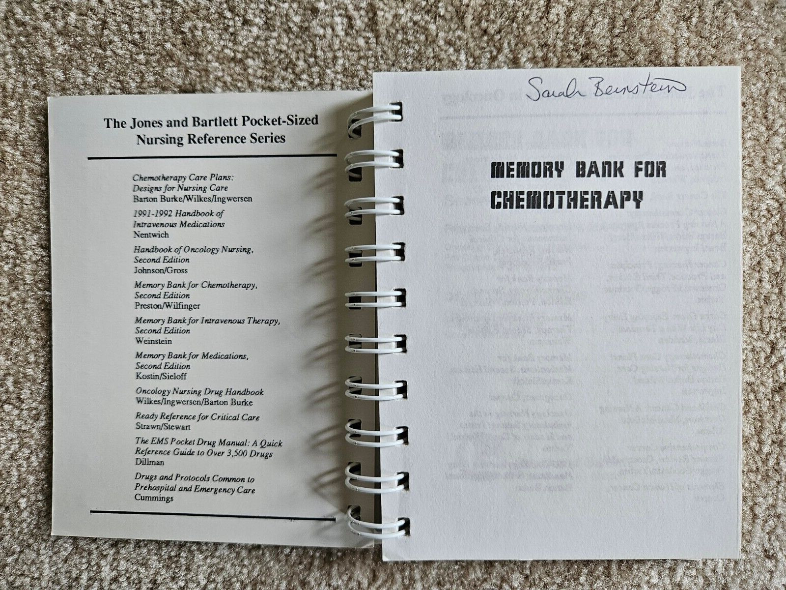 The Jones and Bartlett Memory Bank Series Memory Bank for Chemotherapy 2nd Ed
