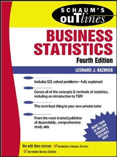 Schaum’s Outline of Business Statist… by Kazmier, Leonard Paperback / softback