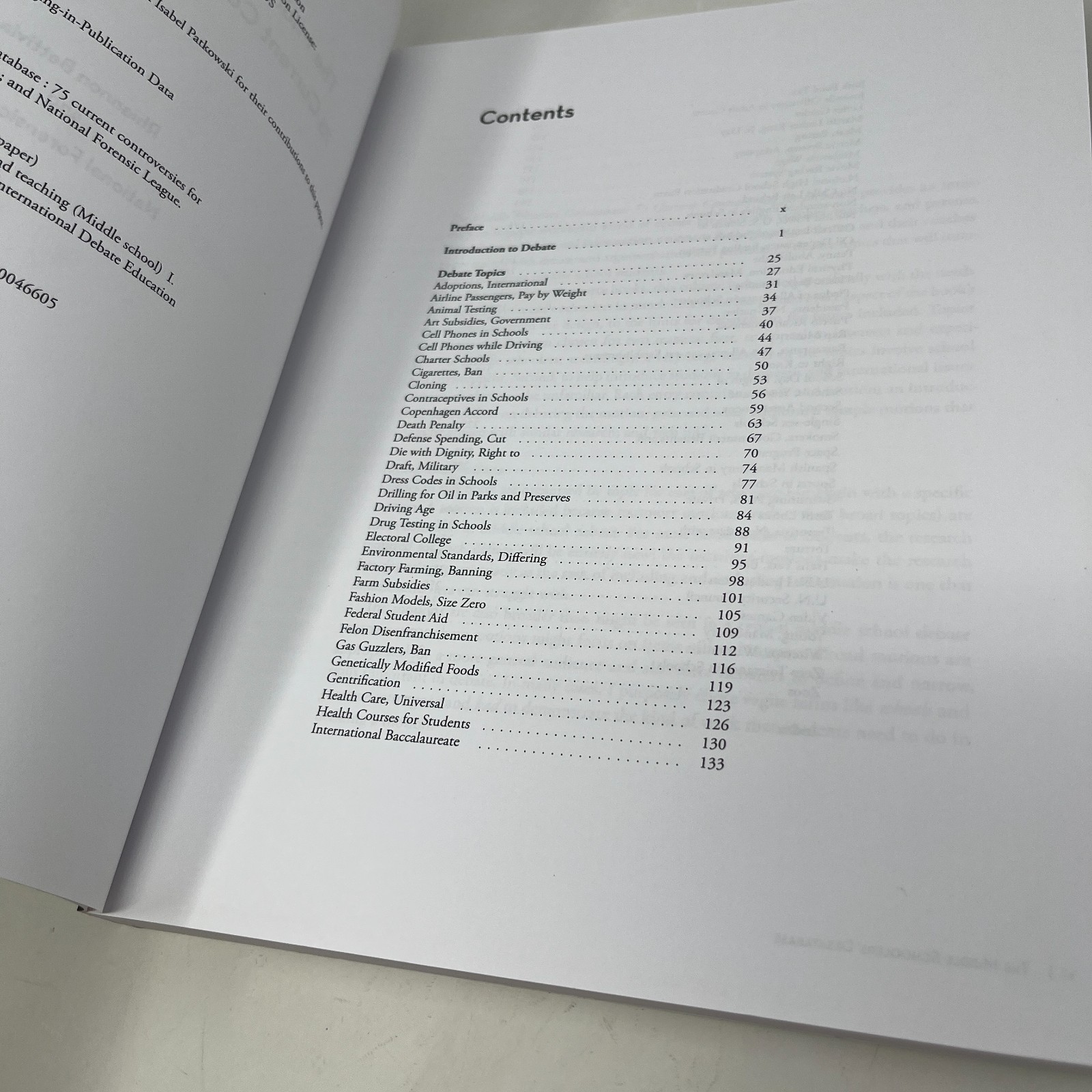 The Middle Schoolers’ Debatabase: 75 Current Controversies for Debate 2011 PBK