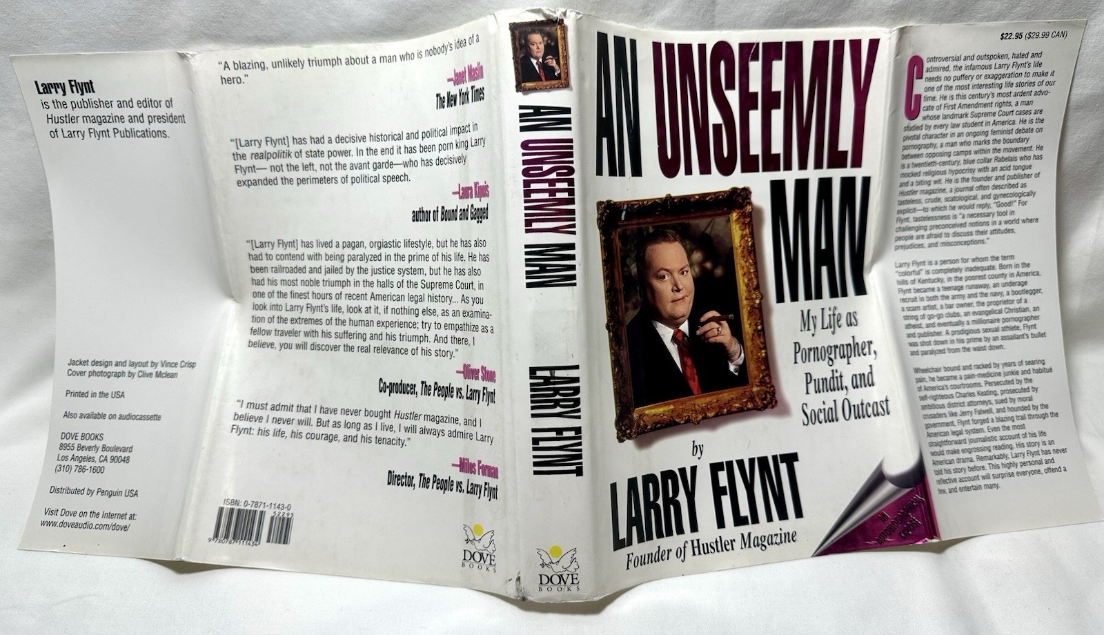 SIGNED Book LARRY FLYNT An Unseemly Man 1st Edition/ 1st Printing