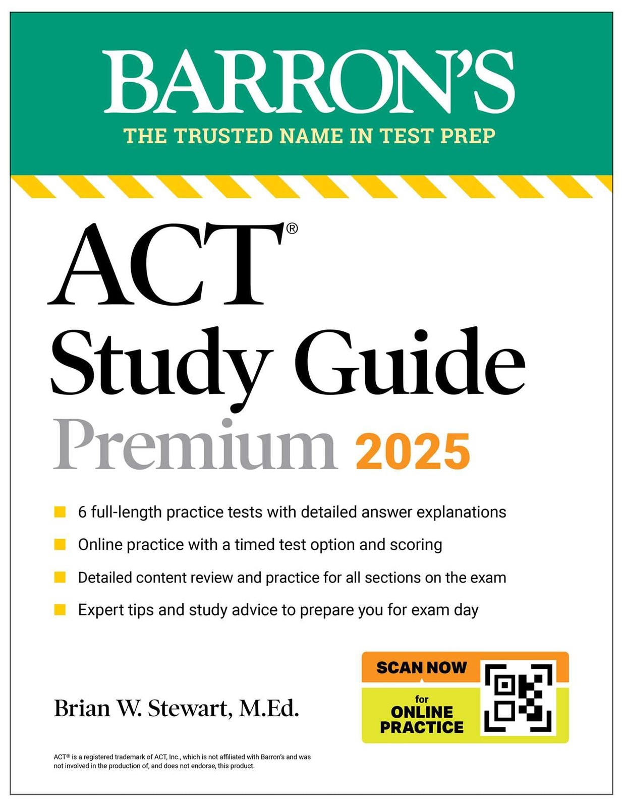 ACT Study Guide Premium, 2025: 6 Practice Tests + Comprehensive Review + Onl…