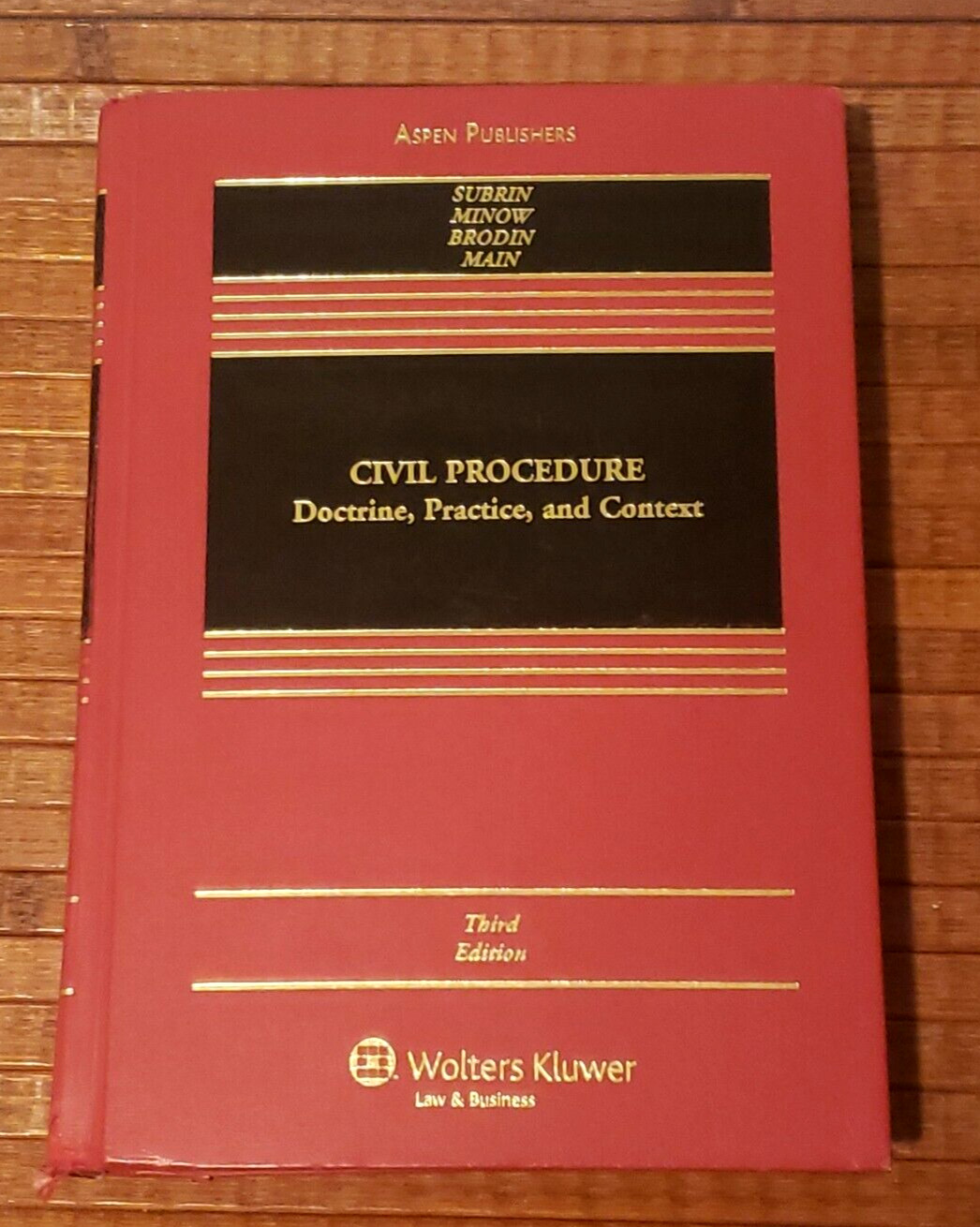 Aspen Publishers Civil Procedure Doctrine Practice & Content 3rd Edition Law HC