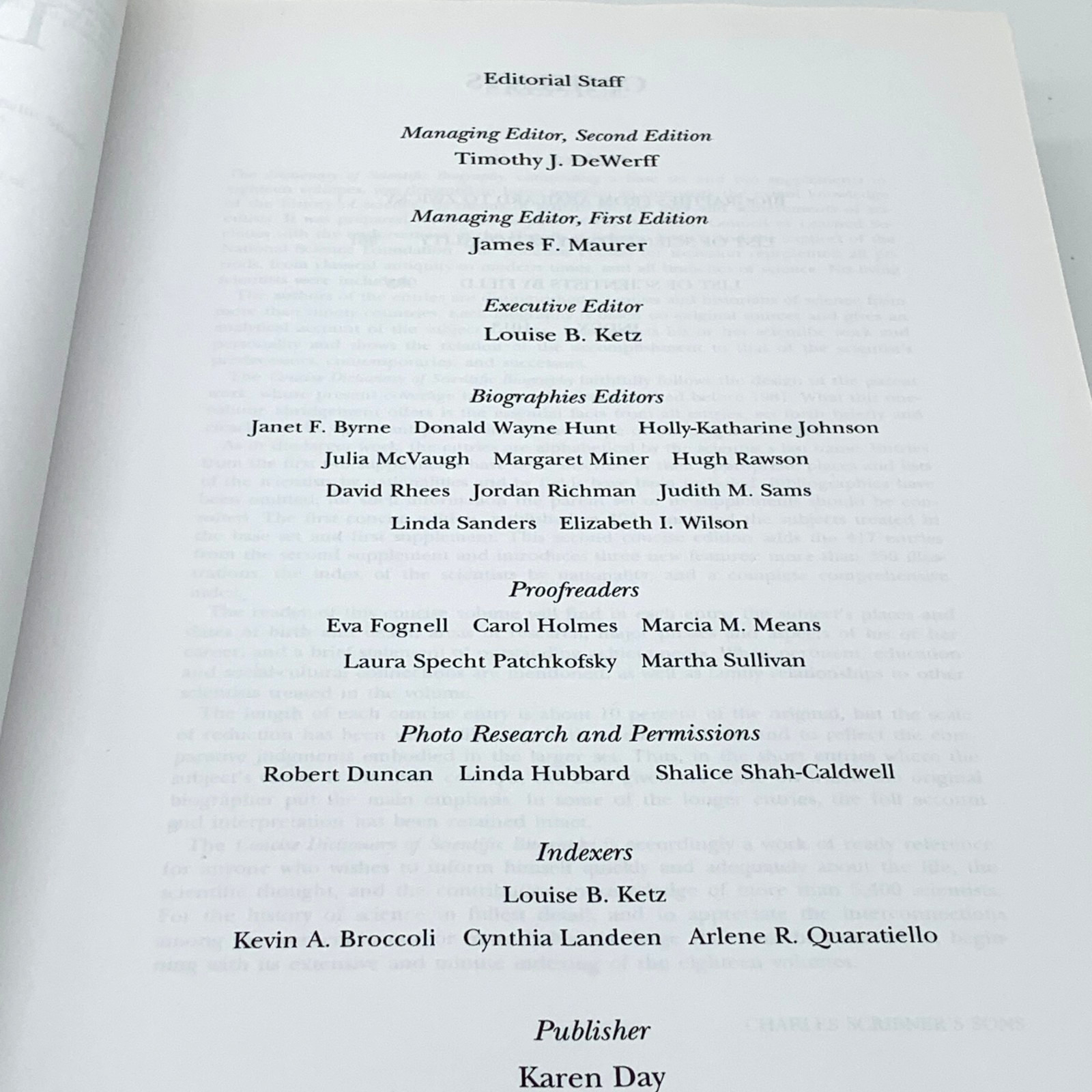 Concise Dictionary Scientific Biography 2nd Ed Hardcover Scribner 2000
