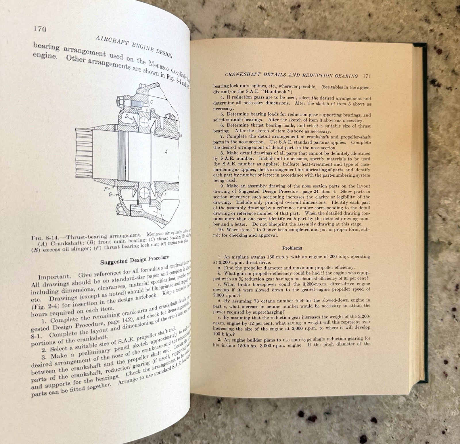 Vintage 1942 Aircraft Engine Design Stated 1st Edition by Liston HCVG+