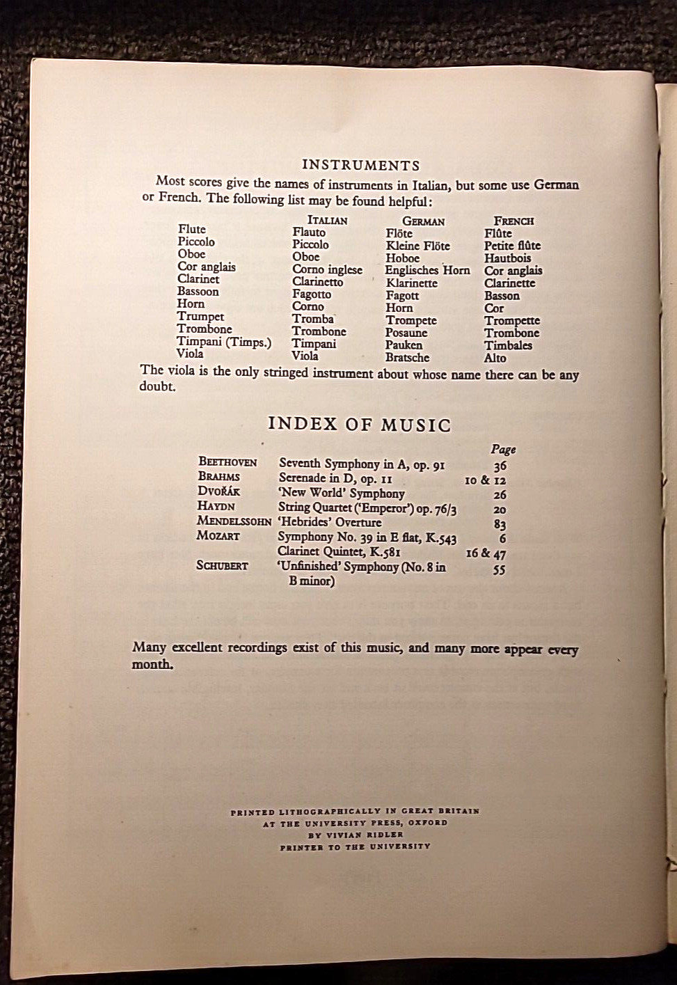 Score Reading Book II Musical Form 1958
