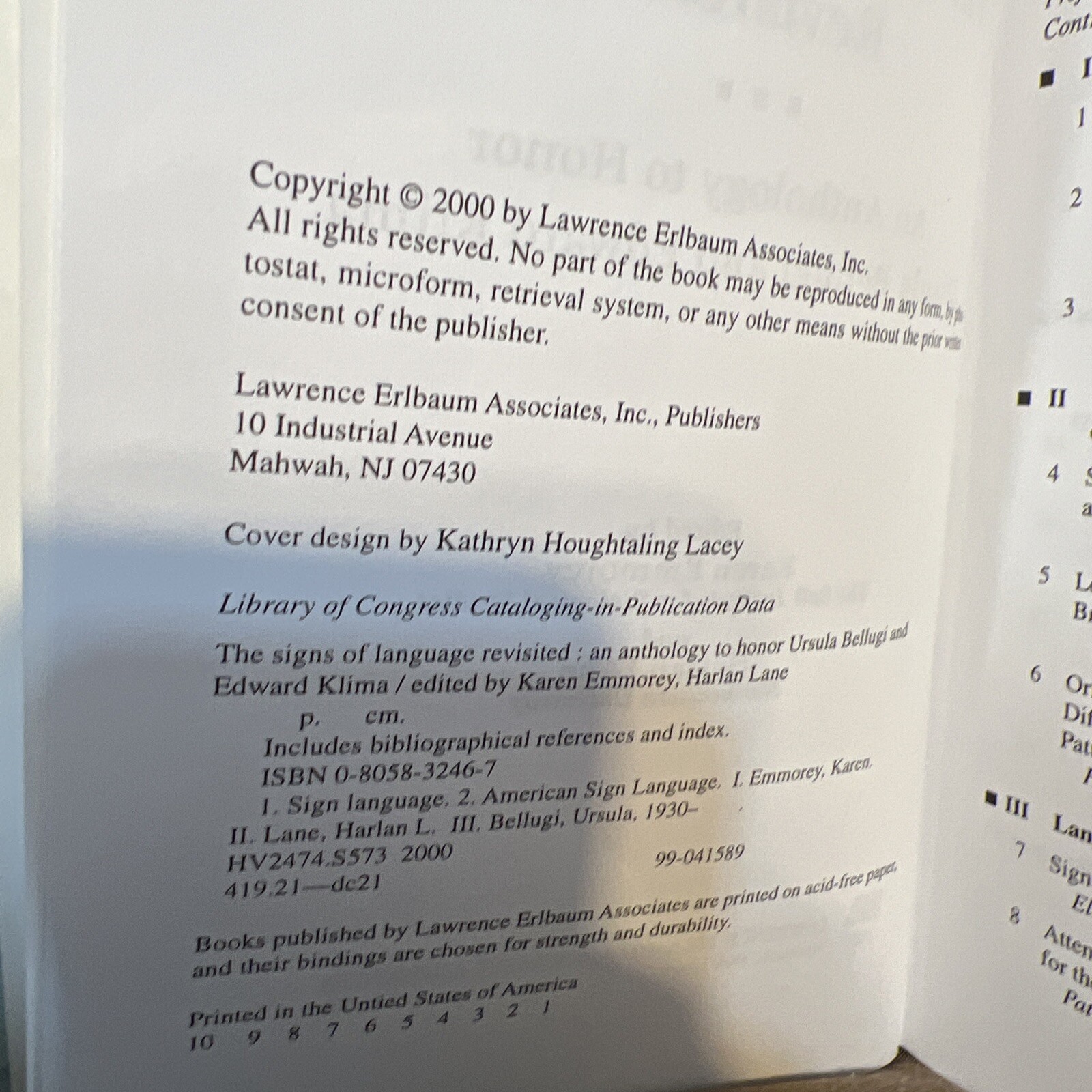 The Signs of Language Revisited: An Anthology to Honor Ursula Bellugi
