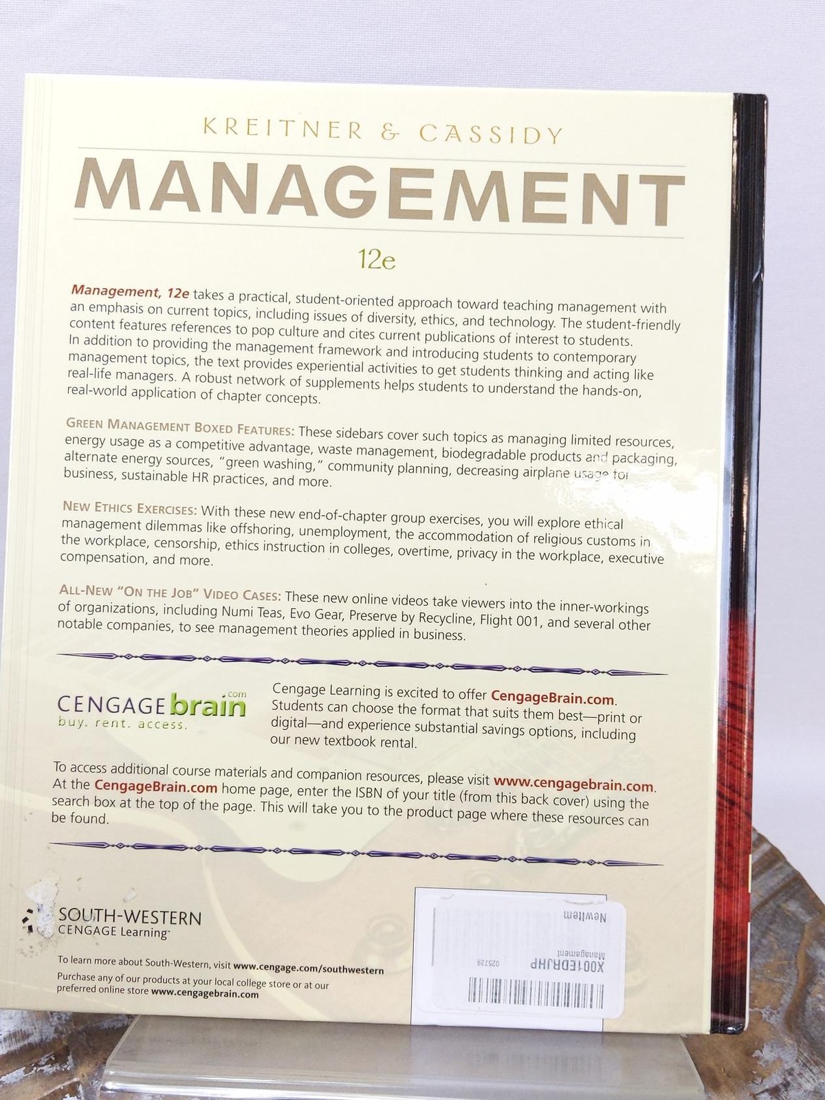 Management Kreitner & Cassidy 12th Edition Hardcover