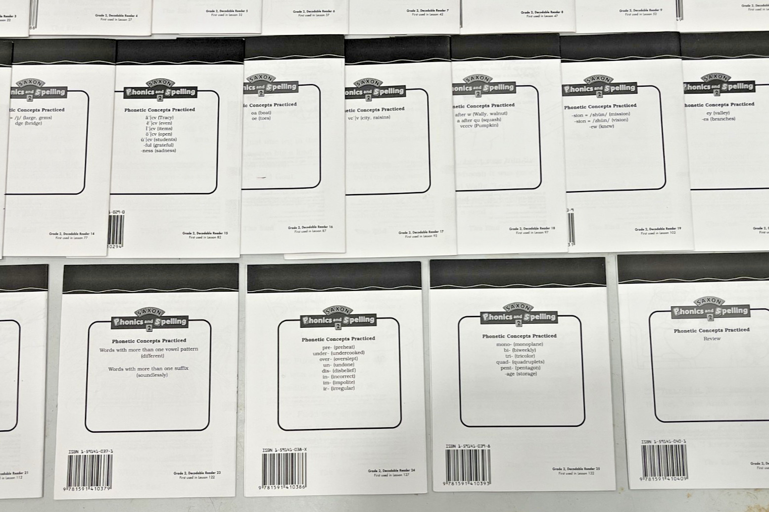 Saxon Phonics Spelling Complete Reader 2nd/Adv 1st Set 1-26 Homeschool 25 avail