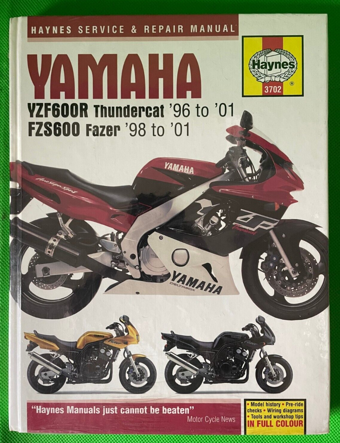 HAYNES “HARDBACK” MOTORCYCLE WORKSHOP MANUAL – YAMAHA YZFR600R THUNDERCAT ’96-01