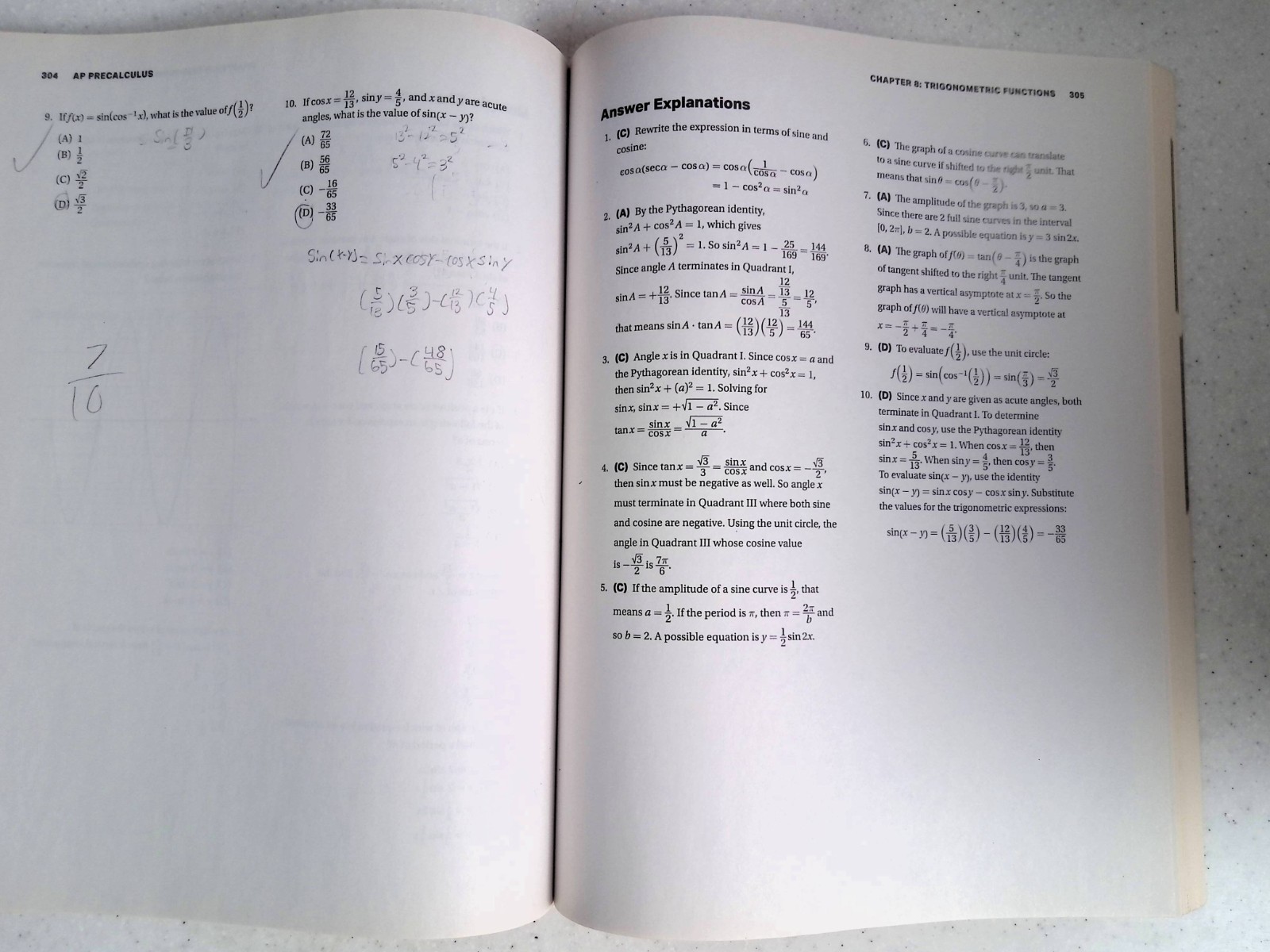 Barrons AP Precalculus Premium 2025, 1st Edition / 1st Printing, Large Paperback