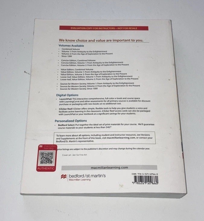 A History of Western Society, Thirteenth Edition, Evaluation Copy For Instructor