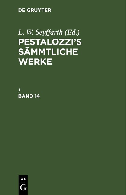 Pestalozzi’s S?Mmtliche Werke