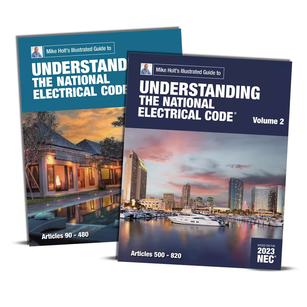 Mike Holt’s 2023 Understanding the NEC Vol.1 and Vol. 2 textbooks