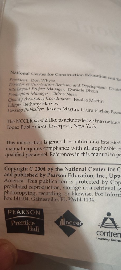 Site Layout Trainee Guide Level 2 book NCCER 2005 POOR condition **SEE DETAILS*