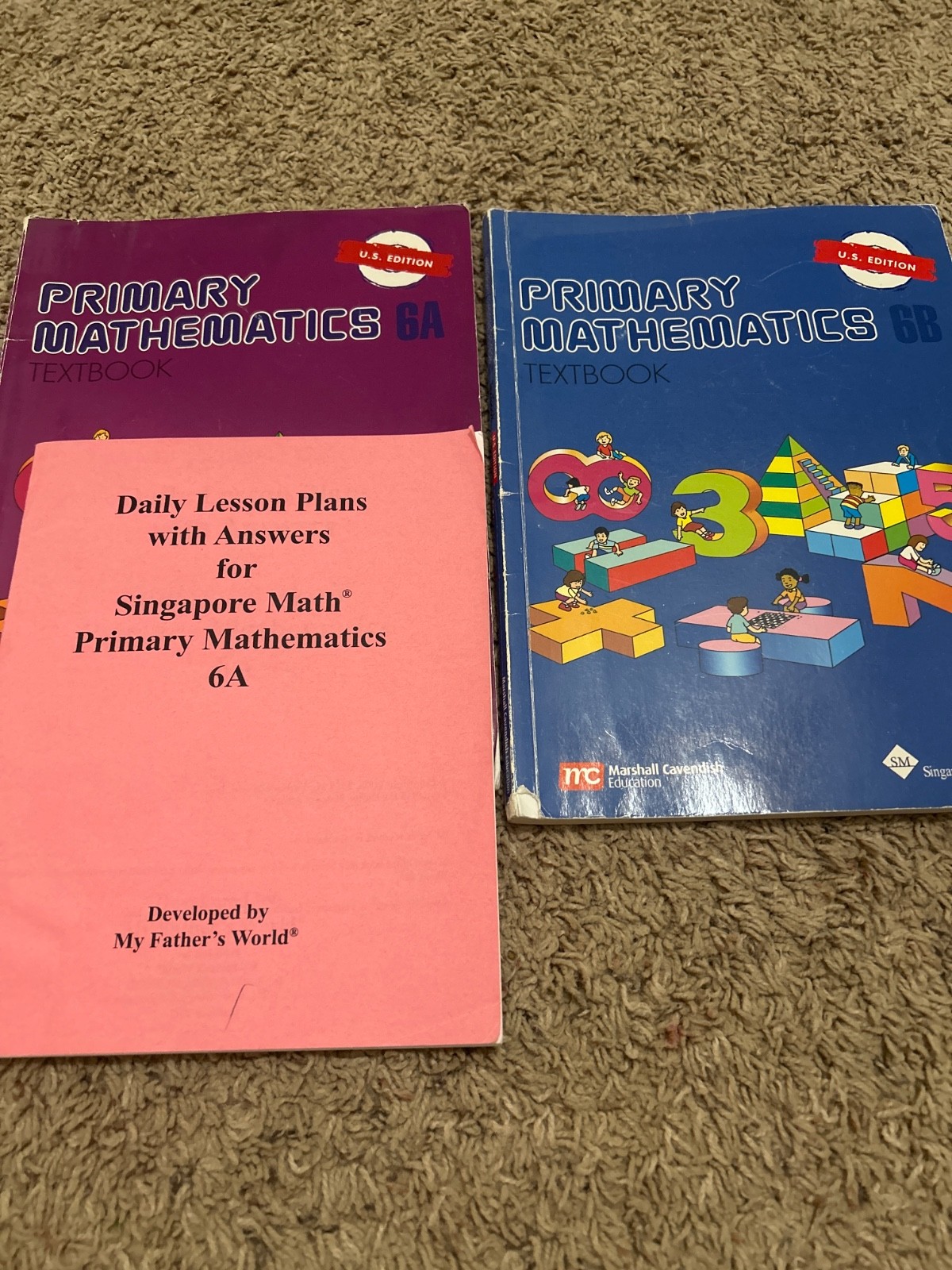 Singapore 6a 6b U.S. edition primary mathematics textbooks daily lesson plan