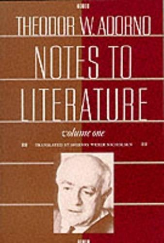 Theodor W. Adorno Notes to Literature (Paperback)