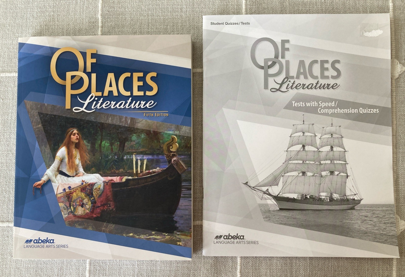 Abeka OF PLACES 8th Grade LITERATURE 5th Ed STUDENT EDITION TEXT + QUIZZES/TESTS