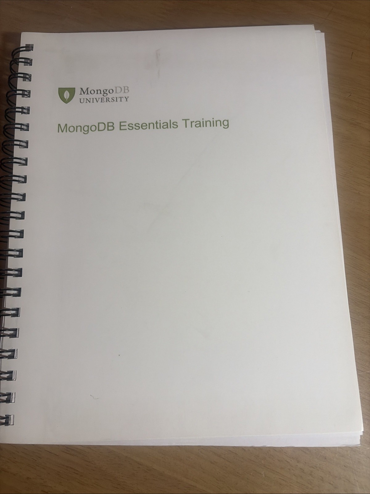 MongoDB Essentials Training 2.6 University Spiral Coding Textbook ~ UNUSED
