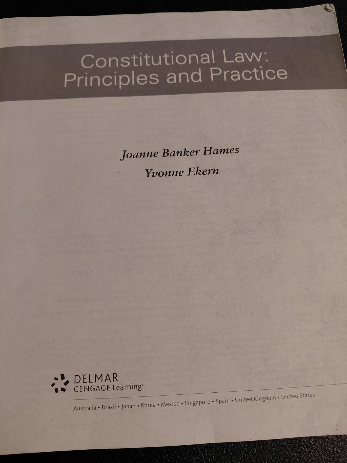CONSTITUTIONAL LAW Principles & Practice Second Edition Textbook