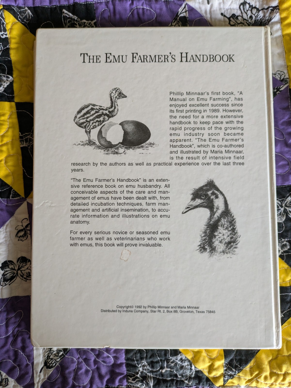 Emu Farmer’s Handbook by Phillip Minnaar and Maria Minnaar (1994, Hardcover)