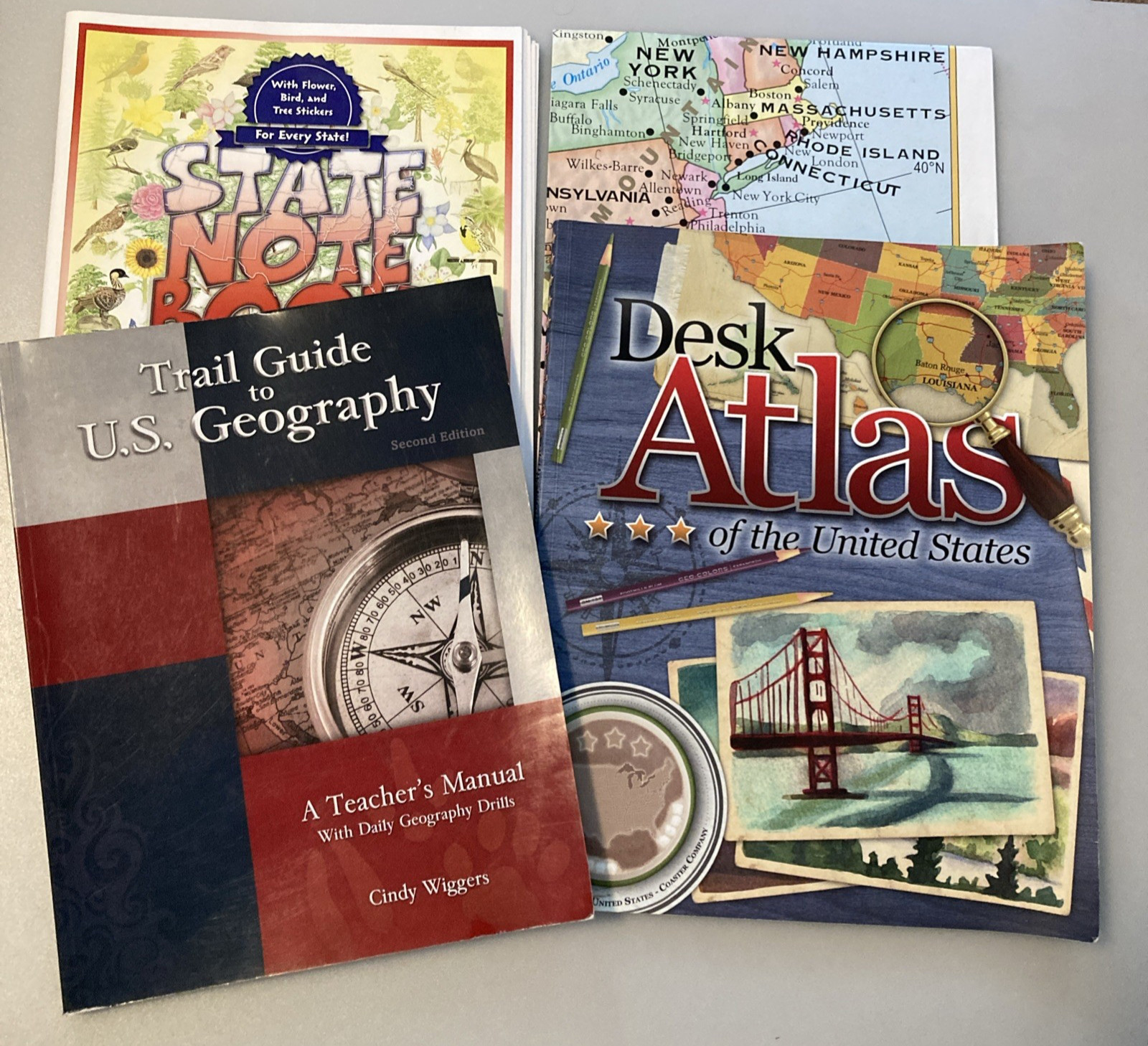 GeoMatters Trail Guide US Geography Teacher’s, State Note Book, Map, Desk Atlas